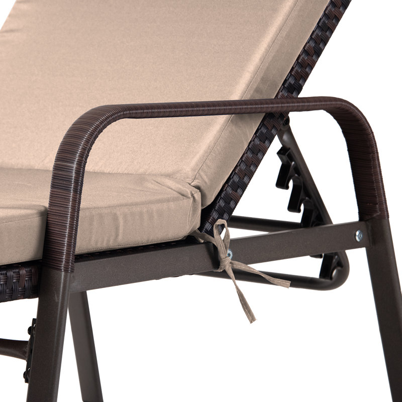 Outdoor Chaise Lounge Chair With Adjustable Backrests Cushions And 2 Foldable Side Tables Weather Resistant Patio Recliner Set For Poolside Garden Or Balcony(Set Of 4)