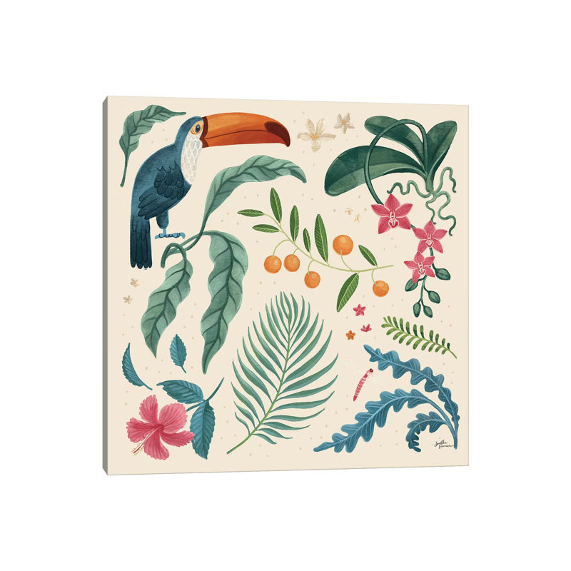 Jungle Love III Cream by Janelle Penner - Wrapped Canvas Print, 30.48 cm H x 30.48 cm W