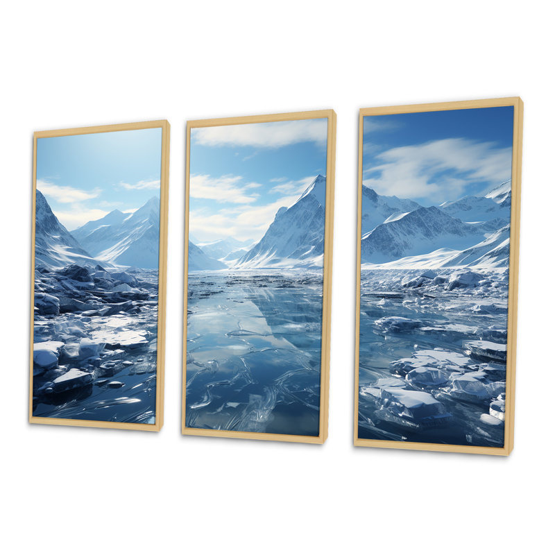 «Glacial Scenery In Canada - Glacier», ensemble de reproduction d'art mural, Cadre naturel flottant