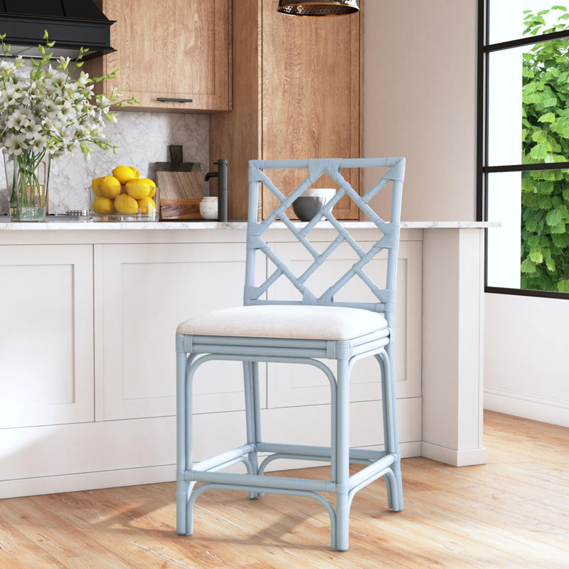 Tabouret Fulton, Siège beige / structure grise, Tabouret de bar (siège d'une hauteur de 30 po)
