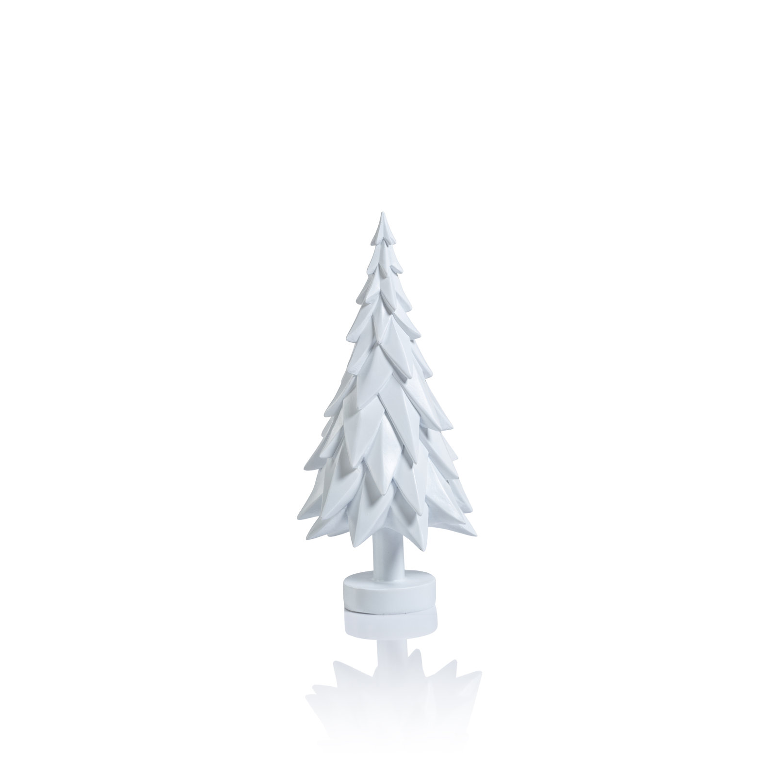 Decorative Tabletop Spruce Tree, White, 10.5" H x 4.75" W x 4.75" D