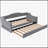 Upholstered Twin XL Daybed with LED Lighting and Trundle for Extra Sleeping Space, Gray
