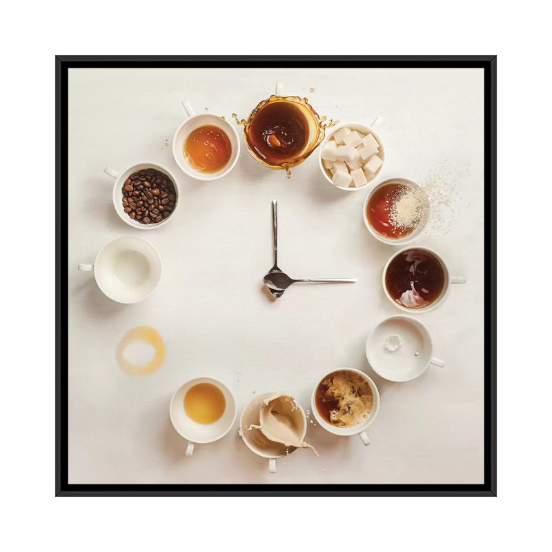 «It's Always Coffee Time» par Dina Belenko, reproduction d'art graphique sur toile, Pas de tapis, Toile avec cadre noir