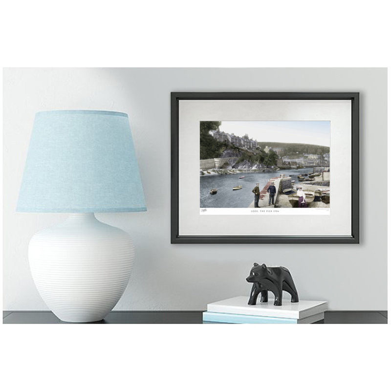 Looe, The Pier 1906 - Single Picture Frame Print, 60cm H x 80cm W x 2.3cm D