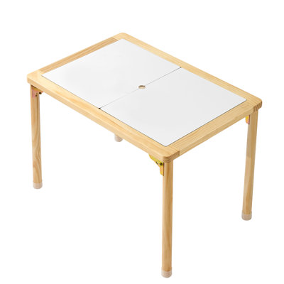 Sensory Table for Toddlers, Foldable Wooden Kids Activity Table with Double-Sided Board, Storage Bins, and Non-Slip Feet, for Boys and Girls Playing Sand and Water, Drawing, Studying, Dining