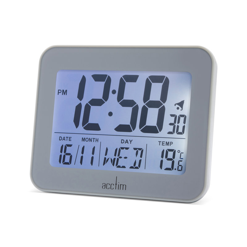 Acctim Otto Superbrite® Digital Bedside Alarm Clock, Grey