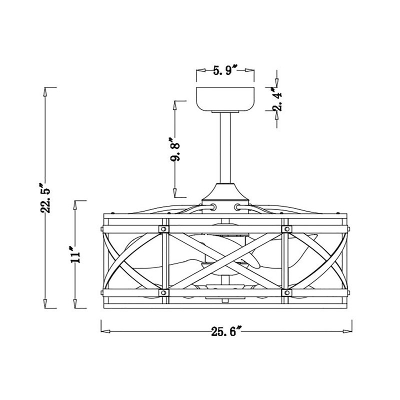 19'' Ceiling Fan with Light Kit