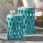 2 tables d'appoint légères bleu sarcelle mat - fer,, utilisation de patio, 2 fer avec sarcelle, marchandise, 2