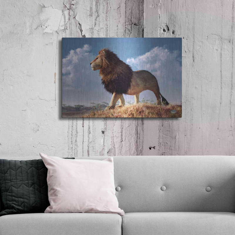 «Impressionist Lion» par Daniel Eskridge, art mural en métal, H 24 po x l 36 po