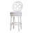 31" Wood Bar Stool With Back And Swivel Upholstered Seat, Farmhouse White, 1Pc-900775039