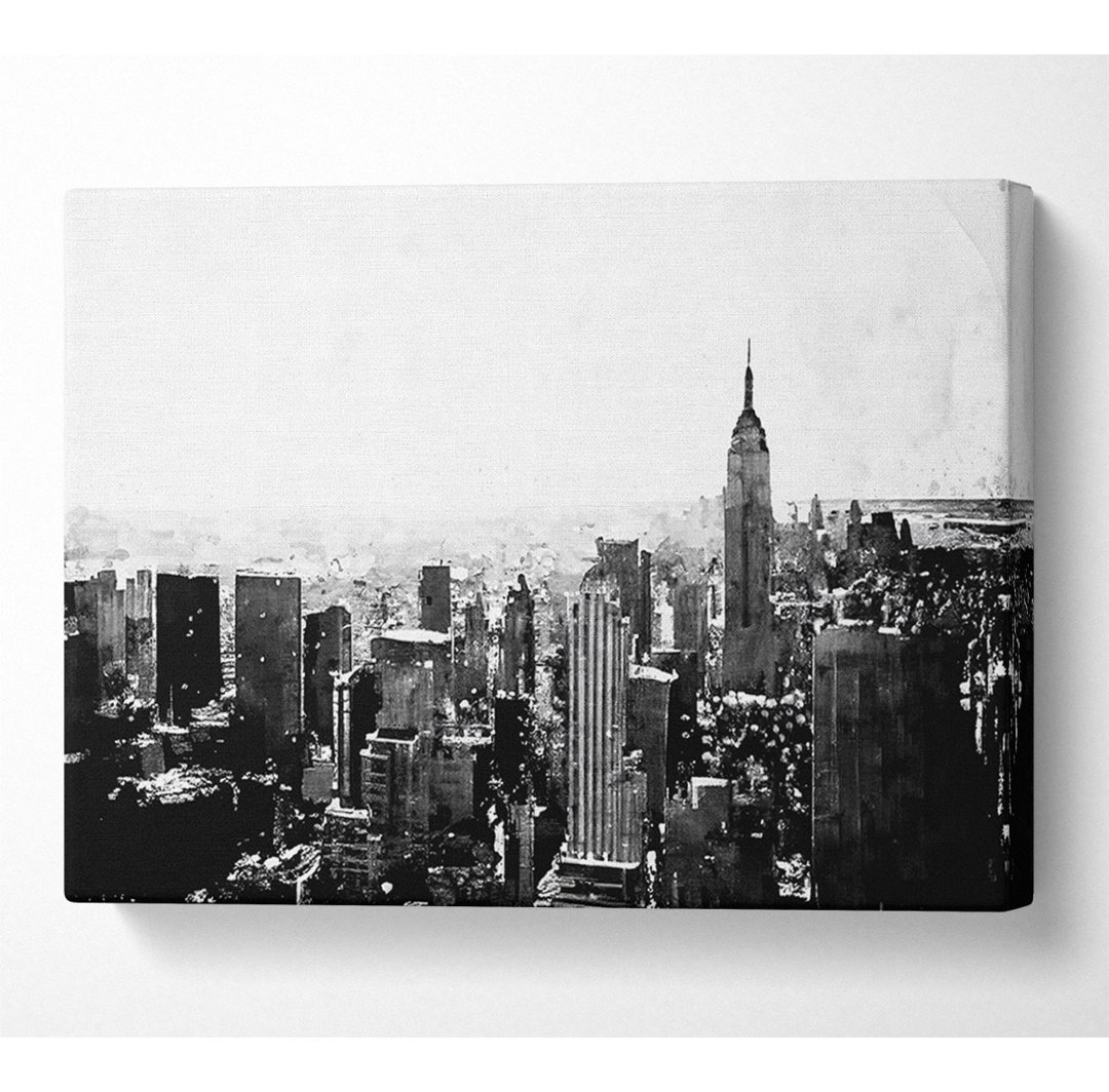 New York Empire State Skyline B N W - Kunstdrucke auf Leinwand