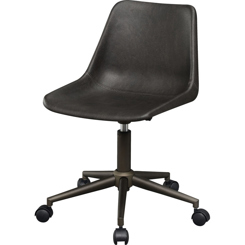 Chaise de bureau à domicile avec revêtement brun, fonction réglable, courbe ergonomique doucement rembourrée et roulement doux, rembourrage de 21,44 pouces de profondeur pour le bureau, conception du rembourrage doux du siège incurvé,