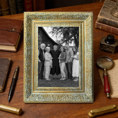 Cadre photo 11 pièces x 11 po or antique 11 lignes pour décorer les tablettes