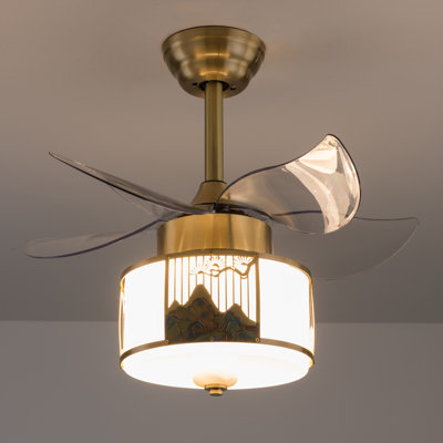 Xavious 23 Inch 3-Color Gold Ceiling Fan LED Light with Remote Control