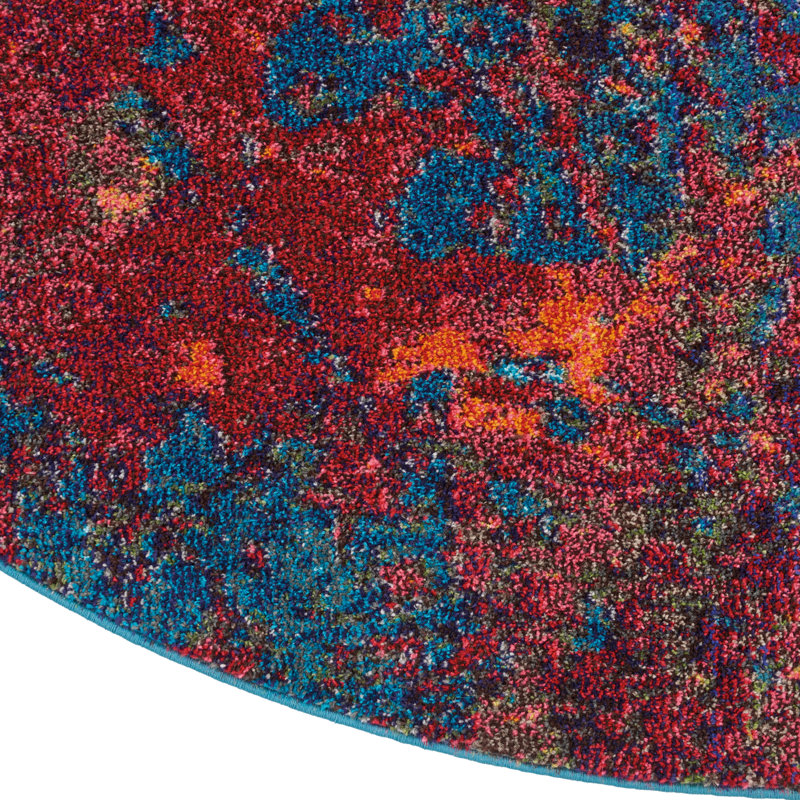 Velva Abstract Indoor Rug, Round 7'10"