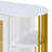 Modern Elegant 2-Door Curved Buffet Sideboard Cabinet Dining Cabinet with Adjustable Shelves | Gold Trim & Handwoven Rattan Doors | Stylish Storage for Dining Rooms & Kitchens-1708047388
