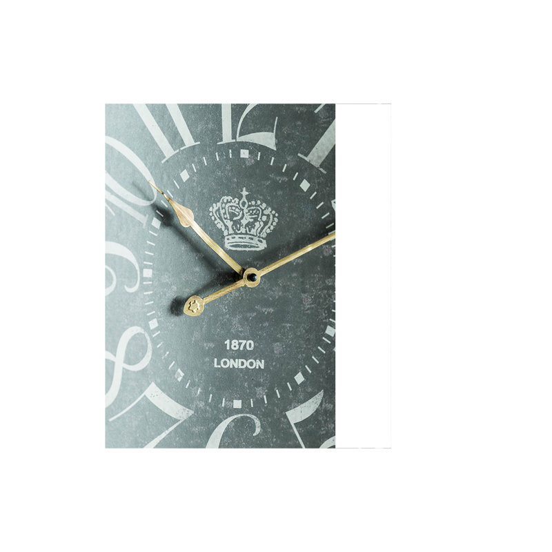 Eevei 25.6" Vintage Rectangular Decorative Iron Wall Clock