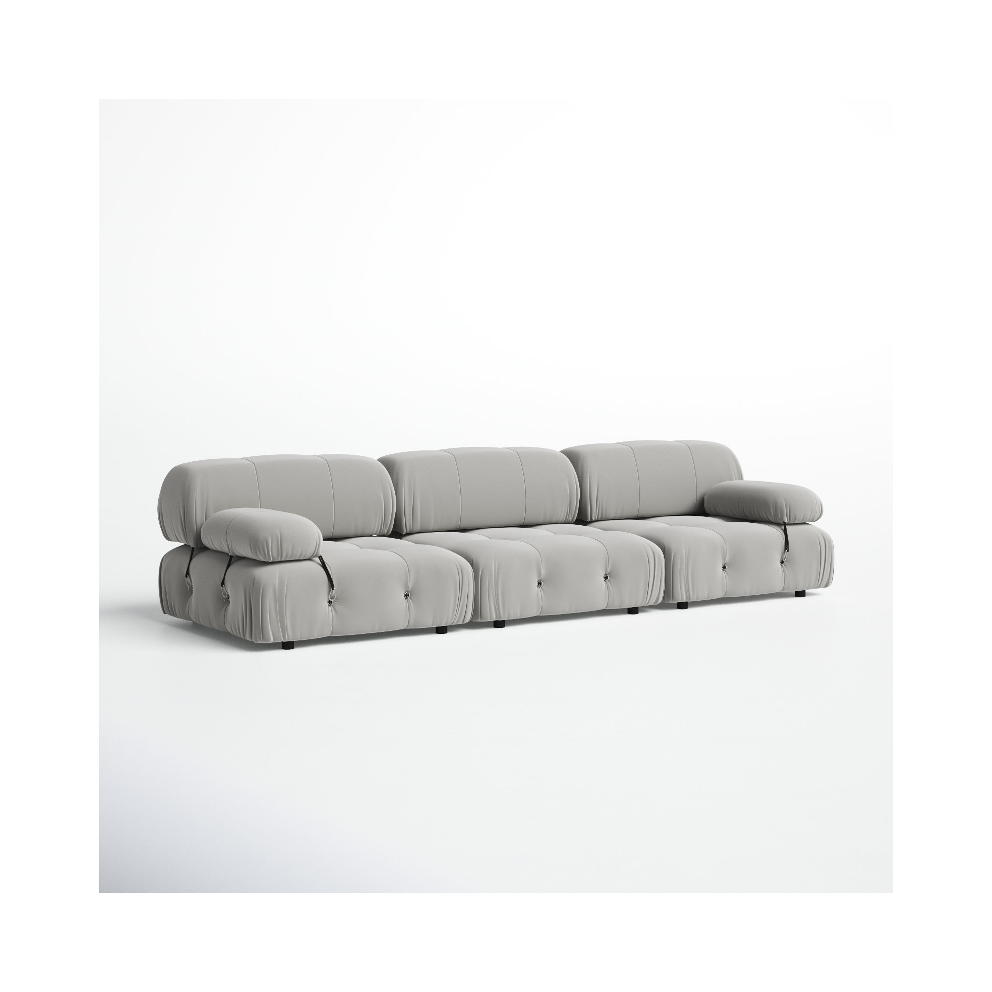 Mio 108'' Upholstered Sofa, Light Gray