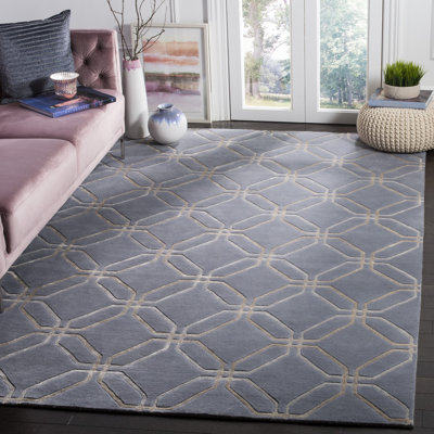 Tibetan Hand Knotted Wool Geometric Rug