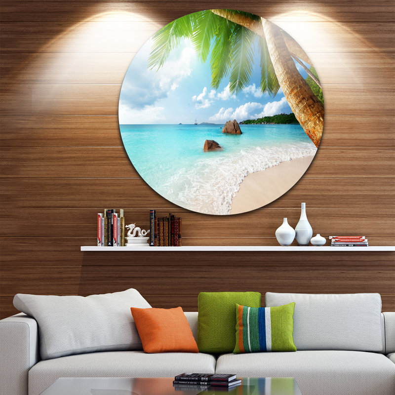 «Praslin Island Seychelles Beach», photographie, H 38 po x l 38 po x P 1 po, Métal