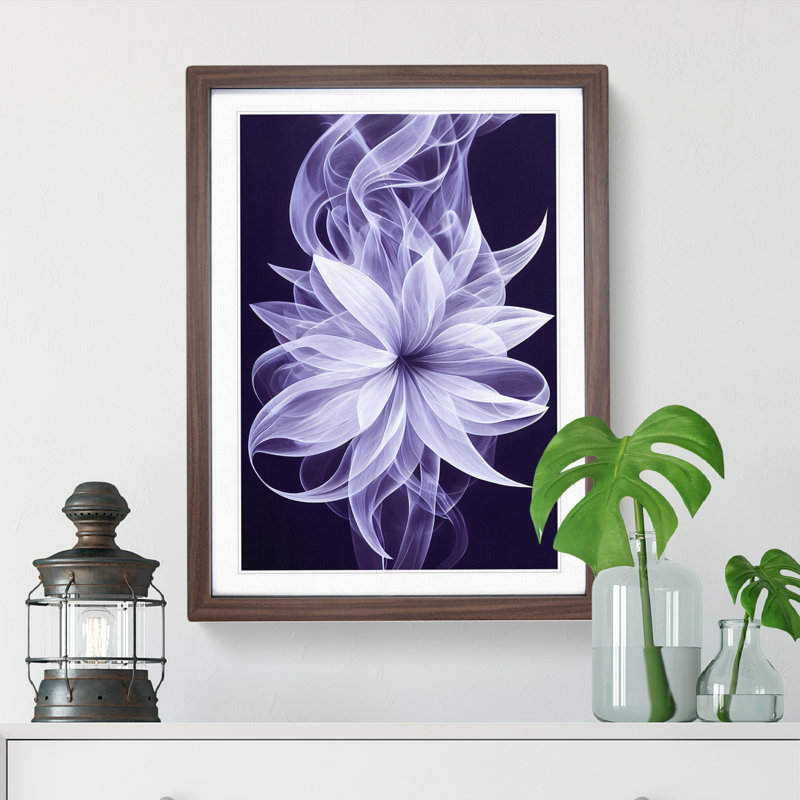 Striking Flower - Wall Art, 34cm H x 25cm W x 2cm D, Walnut Framed