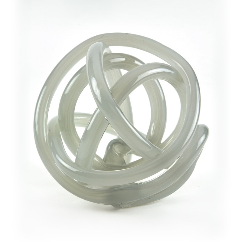 Handblown Glass Knot, Gray