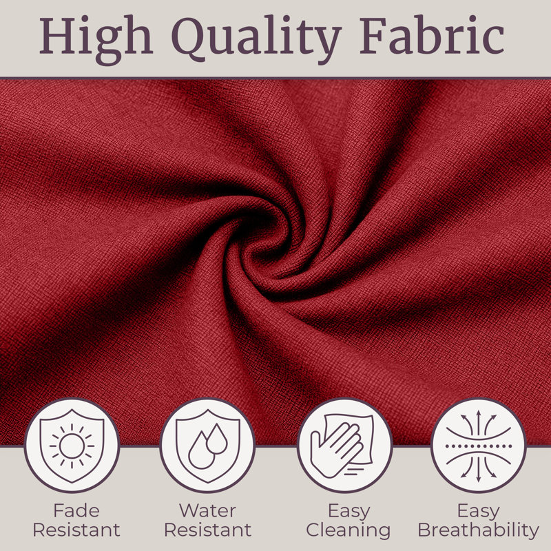 Outdoor Chair Cushion - 45x21.5x3in High Back Outdoor Chair Cushions for Patio Furniture and Rocking, Adirondack, or Dining Seats - Mildew and UV-Resistant Fabric Pads with Ties by Lavish Home (Red)