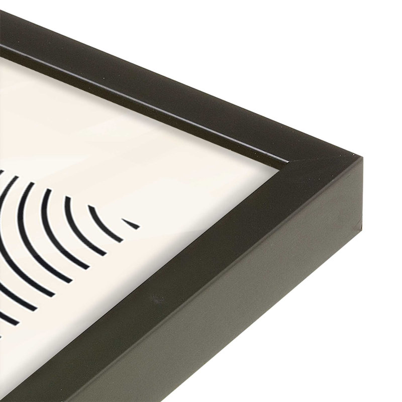 Impression abstraite de Bauhaus, H 15,25 po x l 12,25 po, Cadre photo simple en zinc patiné, Bauhaus abstrait arrondi