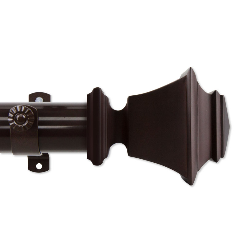 Tringle à rideaux simple 1,5 po Bach, l 48 po, Cacao