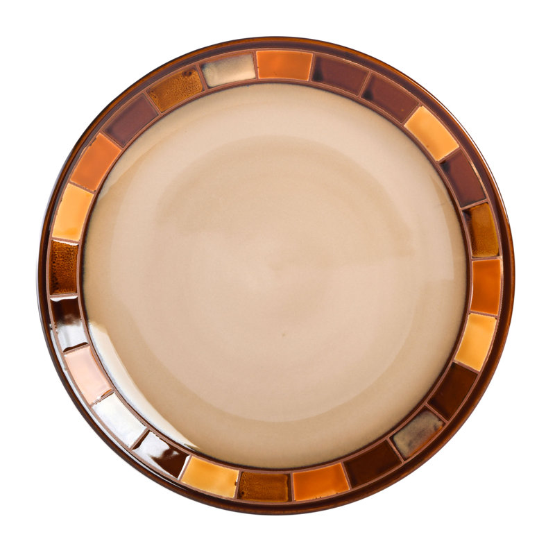 Casa Estebana Brown and Beige Ceramic Dinnerware Set, Service for 4