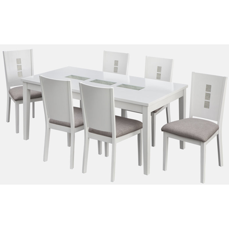 Malon Dining Set, 7 Pieces: Table, 6 Chairs