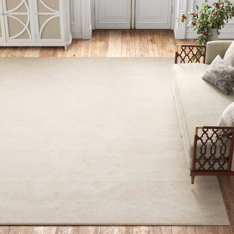 Mclellan Solid Color Machine Made Power Loom Area Rug in Ivory