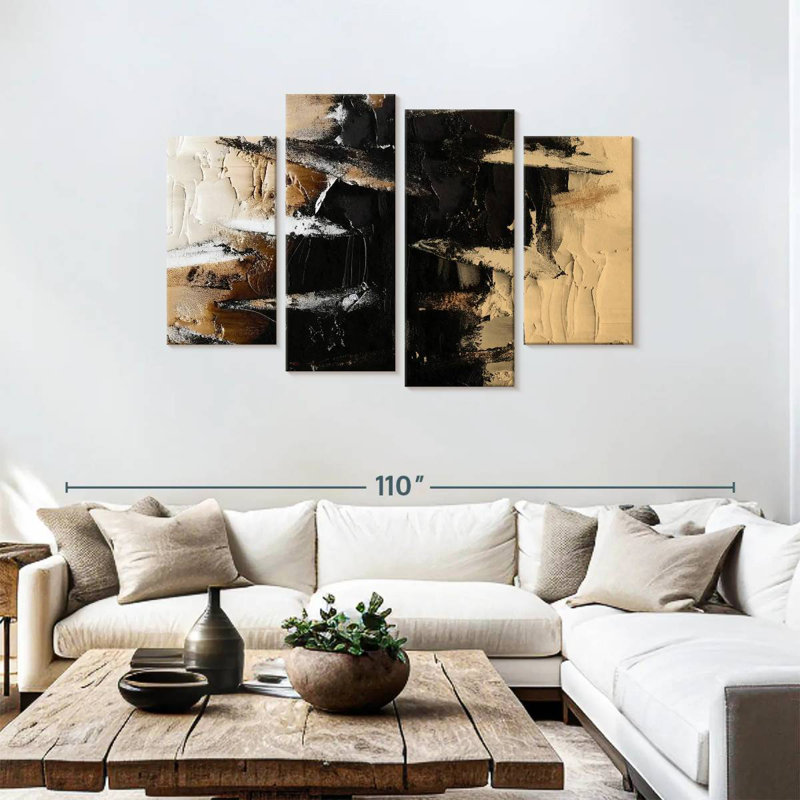 Avery Minimalist Textured Stripes, 48" H x 75" W