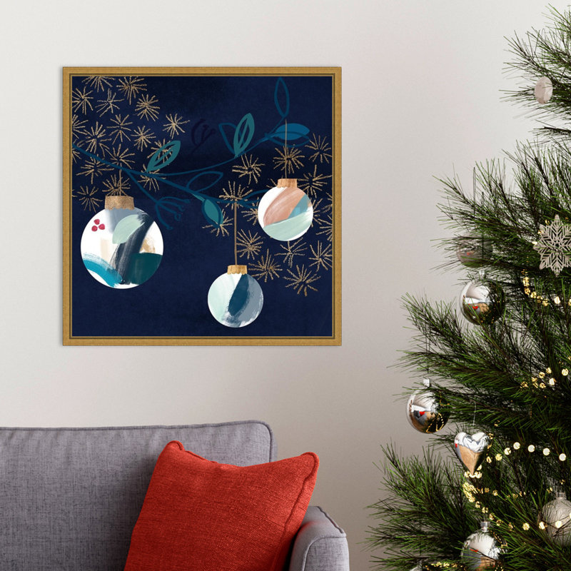 «Crafty Blue Christmas II» par Jennifer Paxton Parker, reproduction d'art sur toile encadrée, H 22 po x l 22 po