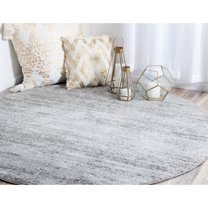 Tapis gris Croslin, Rond 3 pi 3 po