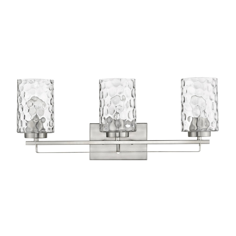 Éclairage de salle de bain à intensité variable 3 lumières Livvy, Nickel satiné