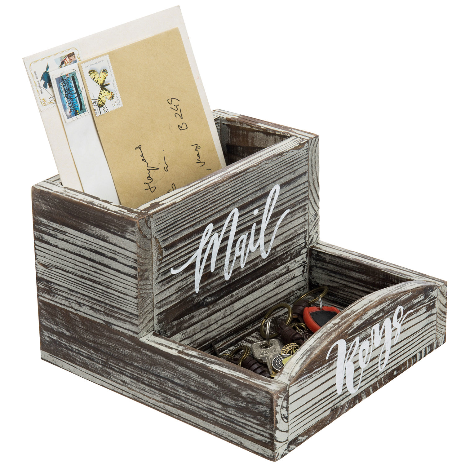 Gracie Oaks 2Slot Wood Desktop Mail Organizer & Reviews Wayfair