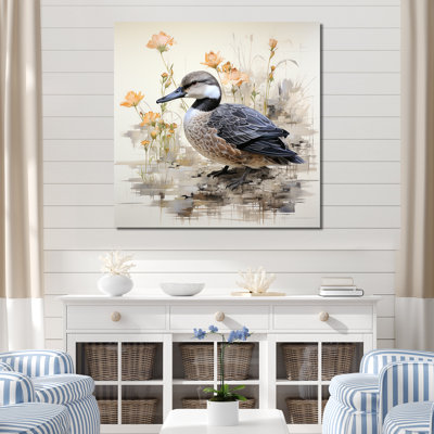 Art mural rétro «Duck by the Pond»