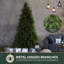 Arbre de Noël artificiel 6,5 pi avec lumières DEL blanc chaud et base Fraser Hill Farm-391691429