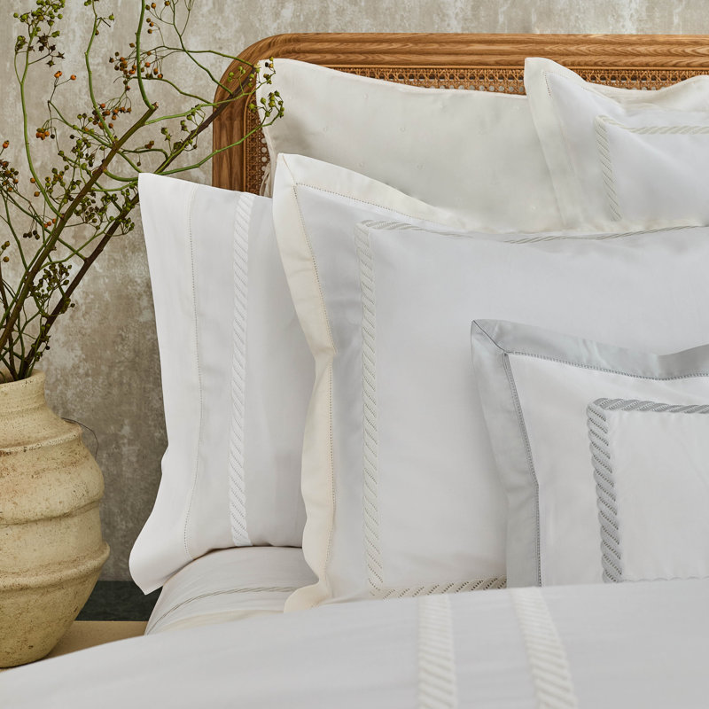 Simone 100% Cotton Sateen pillowcases (pack 2 un), white-white, Standard