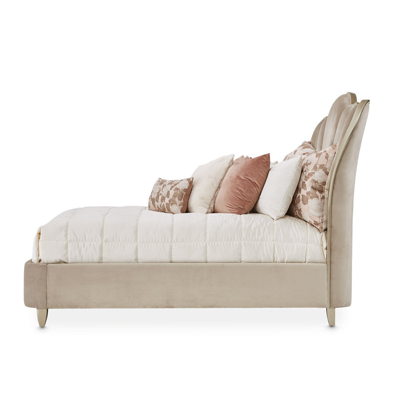 Villa Cherie Velvet Channel Tufted Queen Bed