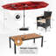 Ensemble de 11 chaises de patio en osier avec parasol double face et 8 chaises empilables-240306072-240306078