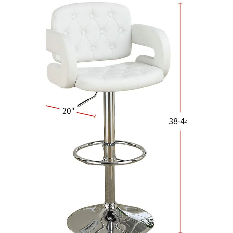 Chaise moderne avec accoudoirs, tabouret rembourré en similicuir blanc à hauteur réglable pour table de salle à manger, style