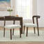 Ensemble de 2 chaises en bois d'hévéa massif noyer + beige-131654065-131654066-131654067
