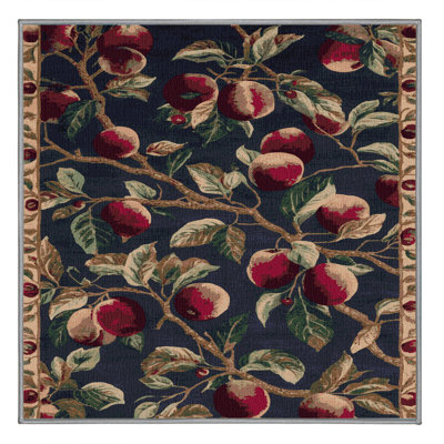 Washable Wild Plum Fruits Area Rug