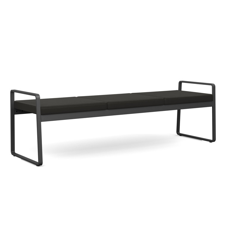 Structure en métal 3 places Gansett, Noir Patriot Plus - Vinyle lavable au chiffon, Gris anthracite