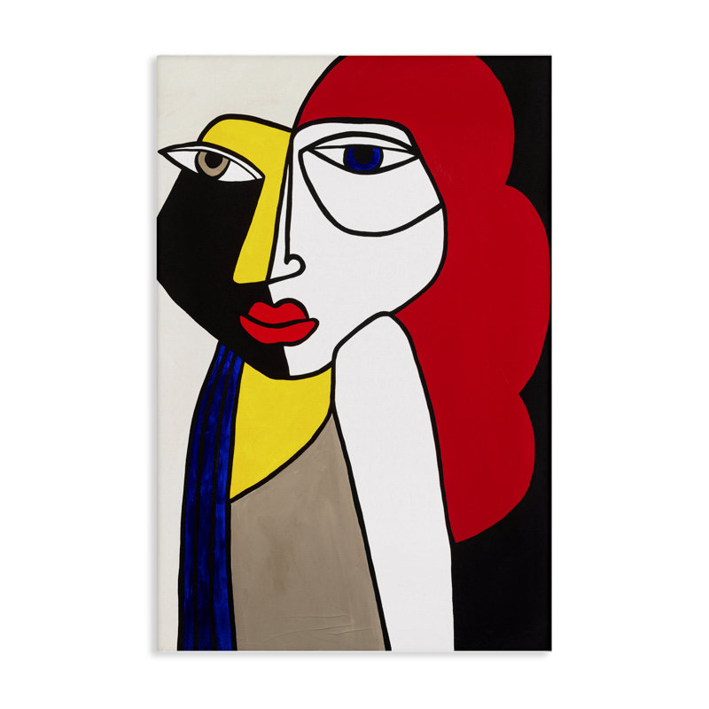 «Cubist Portrait of Woman», art mural sur toile par Ruth Fromstein, H 36 po x l 24 po
