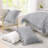 Andency Oversized King Ruffle Comforter Set 120x120, 3 Pieces Silver Gray Lightweight Fluffy Super King Bedding Set, Shabby Chic Famhouse All Season Bed Set for Girls Women-124610442-124610434
