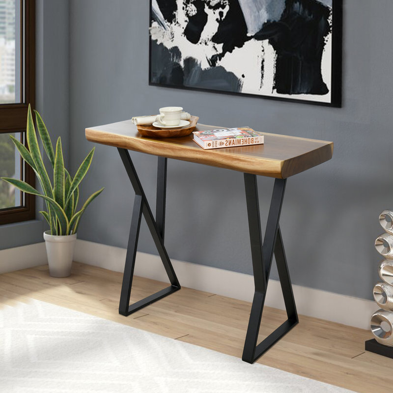 Solid Wood Top Console Table, 86.4cm H x 99.1cm W x 33cm D