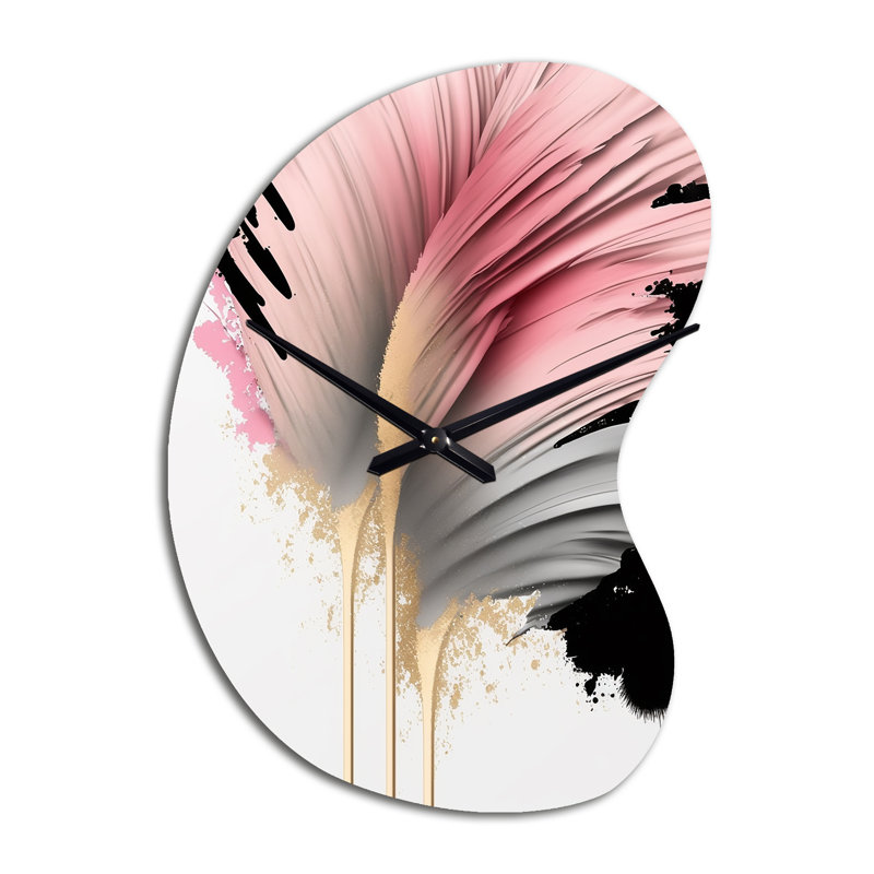 Balbini Gerbera rose hyperréaliste fleurs IV - Gerbera horloge asymétrique en métal, horloge murale de forme irrégulière traditionnelle